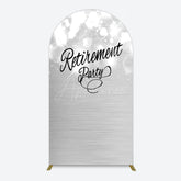 Aperturee - Aperturee Bokeh Silver Sparkle Retirement Party Arch Backdrop